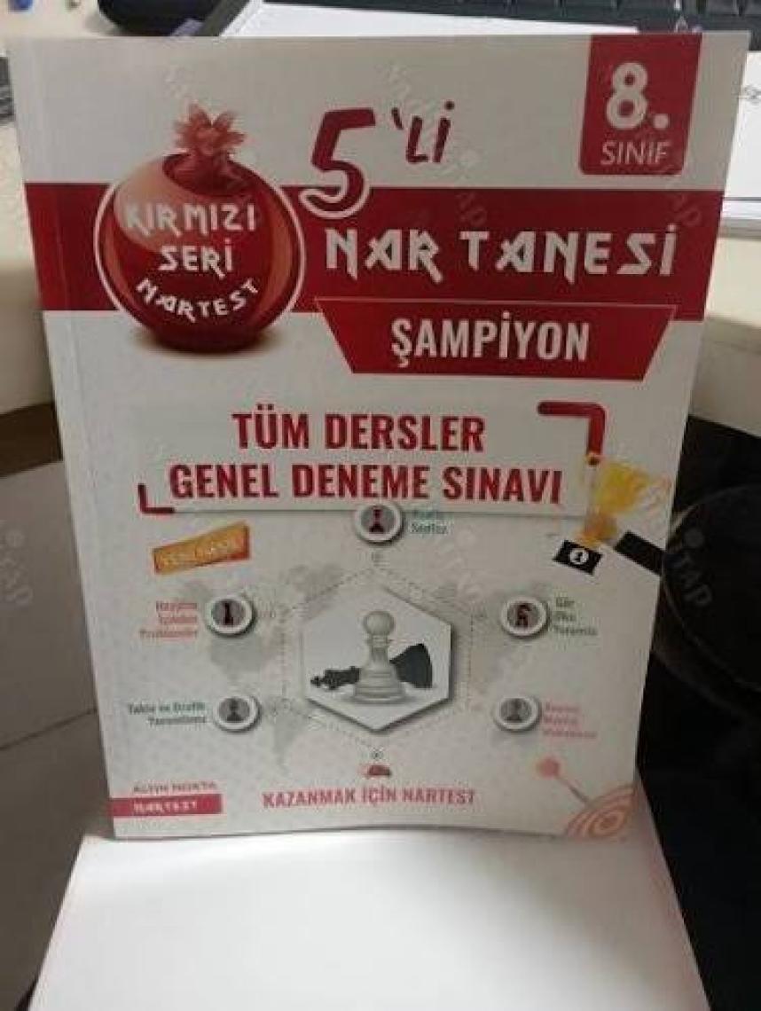 Nartest Yayınevi 8. Sınıf Tüm Dersler 5'li Genel Deneme Sınavı Şampiyon