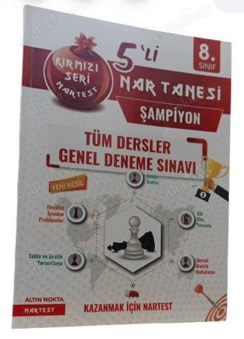 Nartest Yayınevi 8. Sınıf Tüm Dersler 5'li Genel Deneme Sınavı Şampiyon