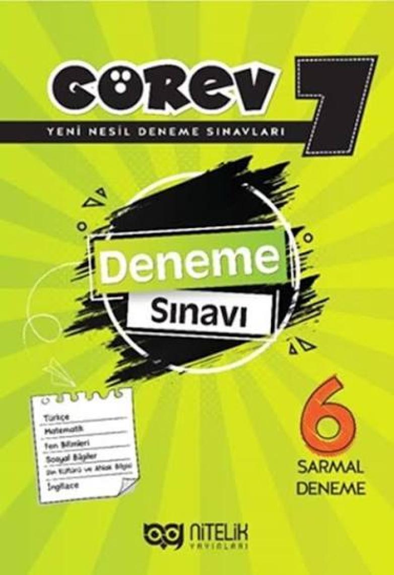 Nitelik Yayınları 7. Sınıf Görev 6'li Deneme Sınavı