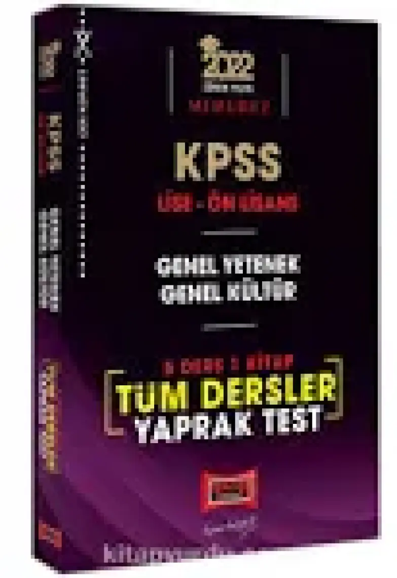 Yargı Yayınevi KPSS 2022 Lise Ön Lisans Genel Yetenek - Genel Kültür  5 Ders 1 Kitap Tüm Dersler Yaprak Test