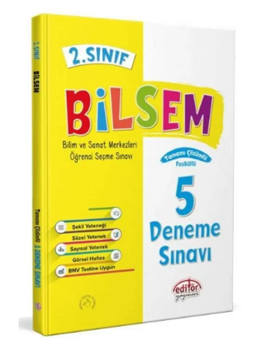 Editör Yayınları 2. Sınıf BİLSEM 5 Çözümlü Deneme Sınavı