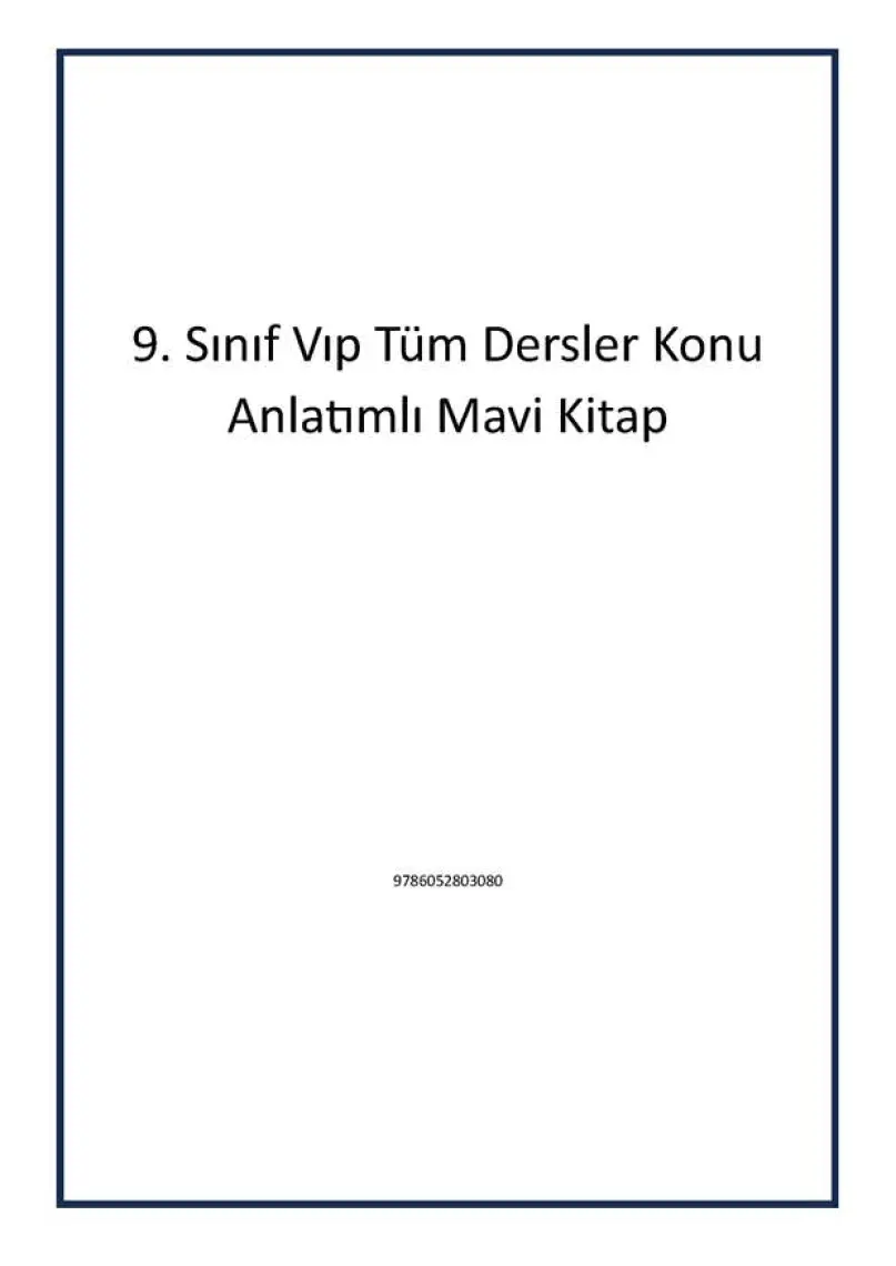 Editör Yayınları 9. Sınıf Vip Tüm Dersler Konu Anlatımlı Mavi Kitap