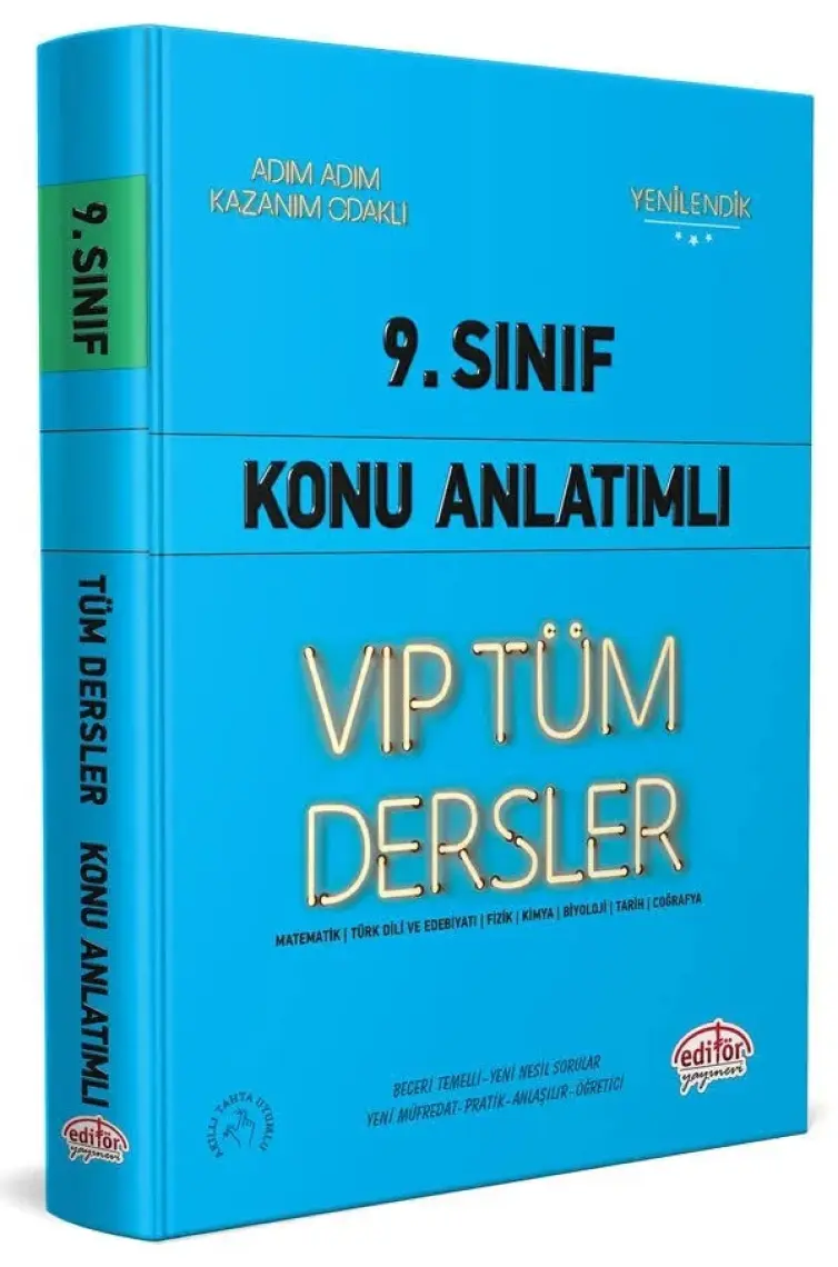 Editör Yayınları 9. Sınıf Vip Tüm Dersler Konu Anlatımlı Mavi Kitap