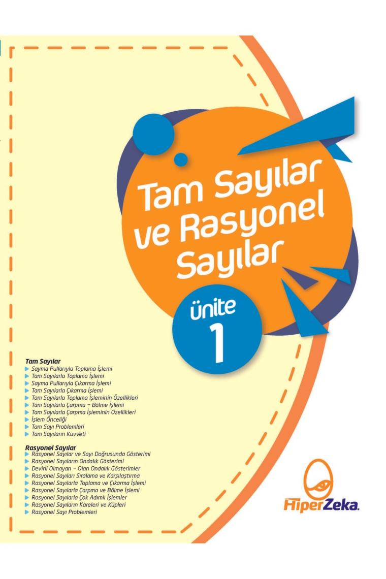 Hiper Zeka Yayınları 2024 7. Sınıf Matematik Konu Anlatımlı - Etkinlikli Soru Bankası
