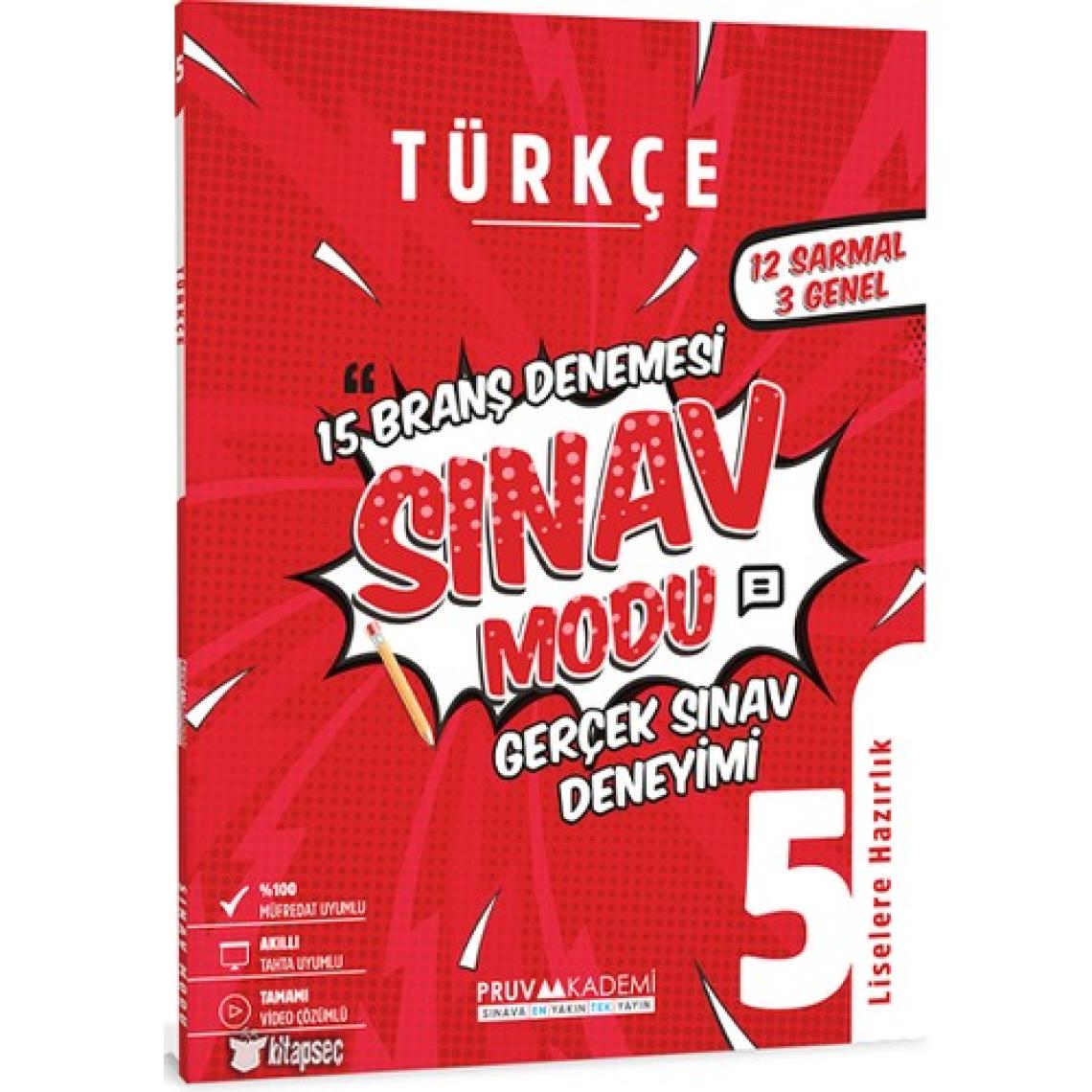 Pruva Akademi 5. Sınıf Türkçe Sınav Modu 15 Branş Deneme Pruva Akademi