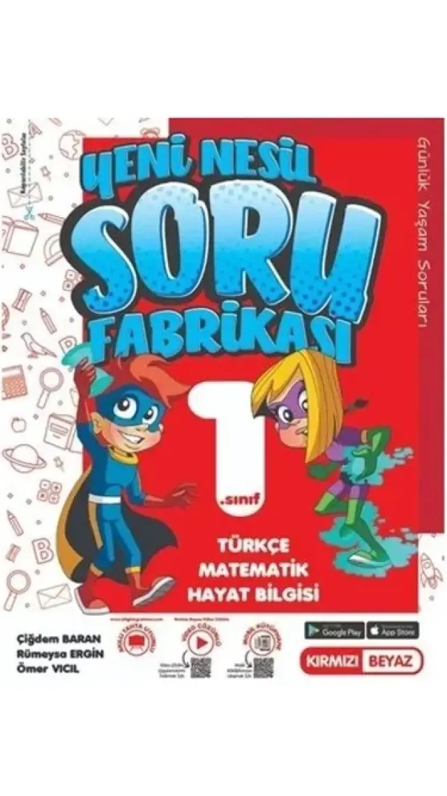 Kırmızı Beyaz Yayınlar 1.Sınıf Tüm Dersler Yeni Nesil Soru Bankası