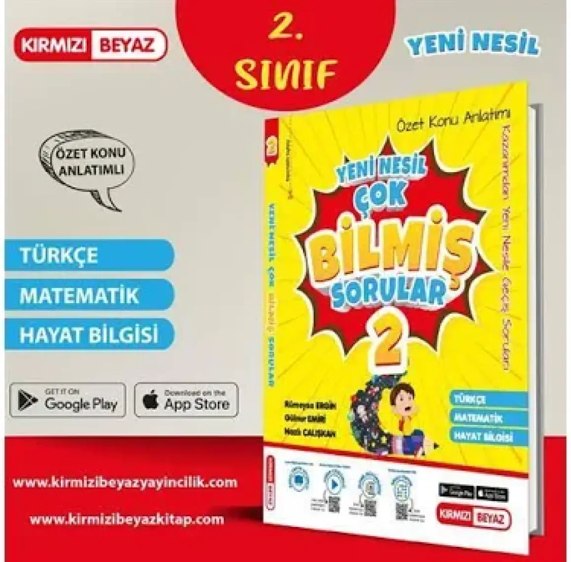 Kırmızı Beyaz Yayınlar 2.Sınıf Konu Özetli Tüm Dersler Çok Bilmiş Sorular Yeni Nesil