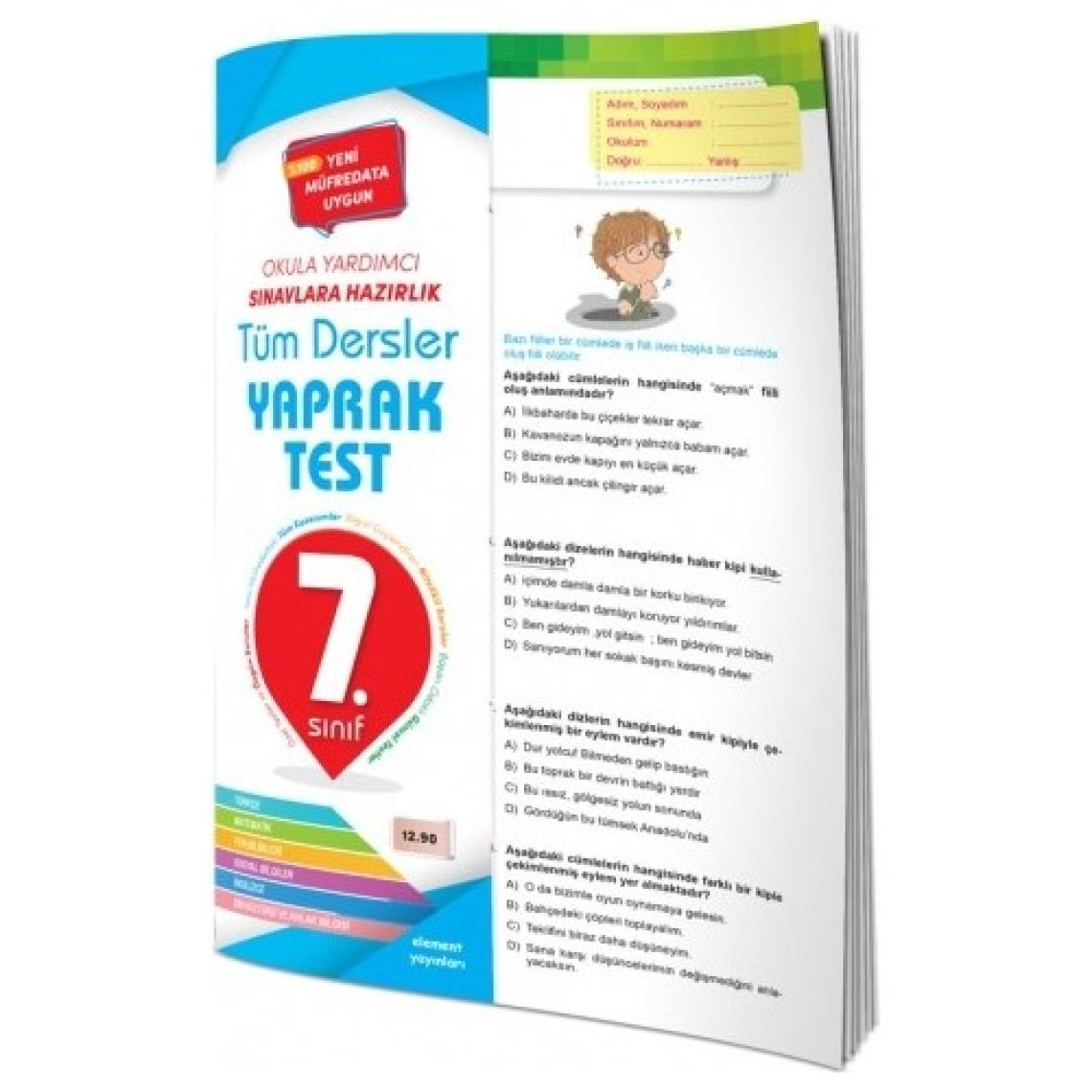 Element Yayınları 7. Sınıf Tüm Dersler Yaprak Test