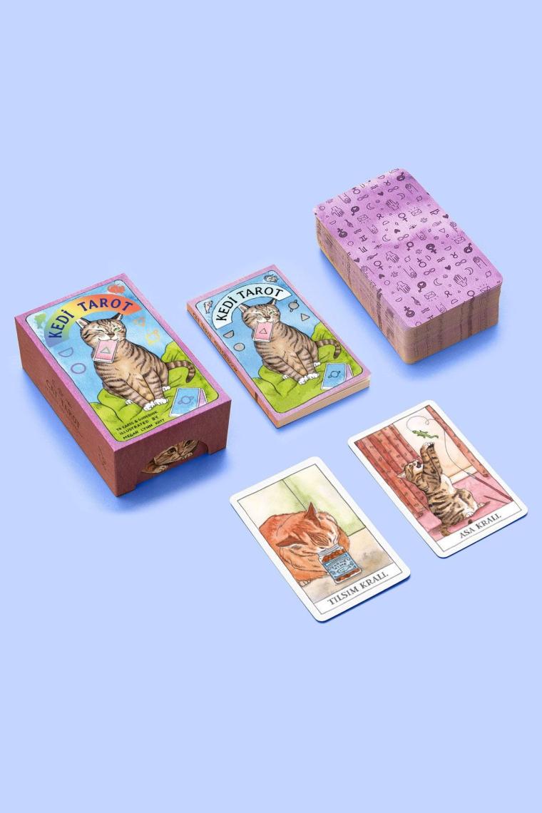 Kedi Tarot Destesi - 78 Tarot Kartı Ve Rehber Kitap Özel Kutulu Set