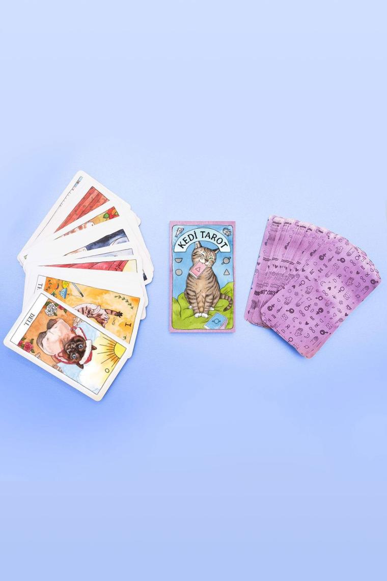 Kedi Tarot Destesi - 78 Tarot Kartı Ve Rehber Kitap Özel Kutulu Set