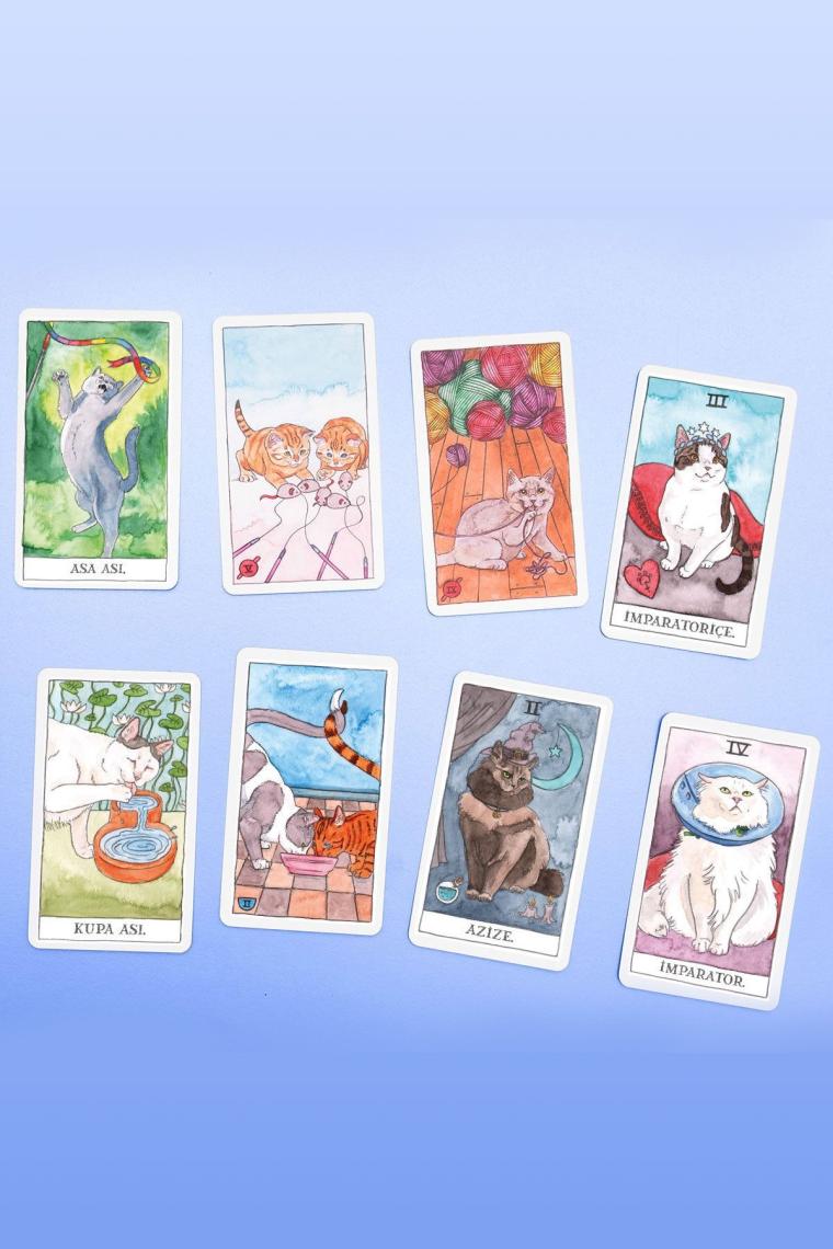 Kedi Tarot Destesi - 78 Tarot Kartı Ve Rehber Kitap Özel Kutulu Set