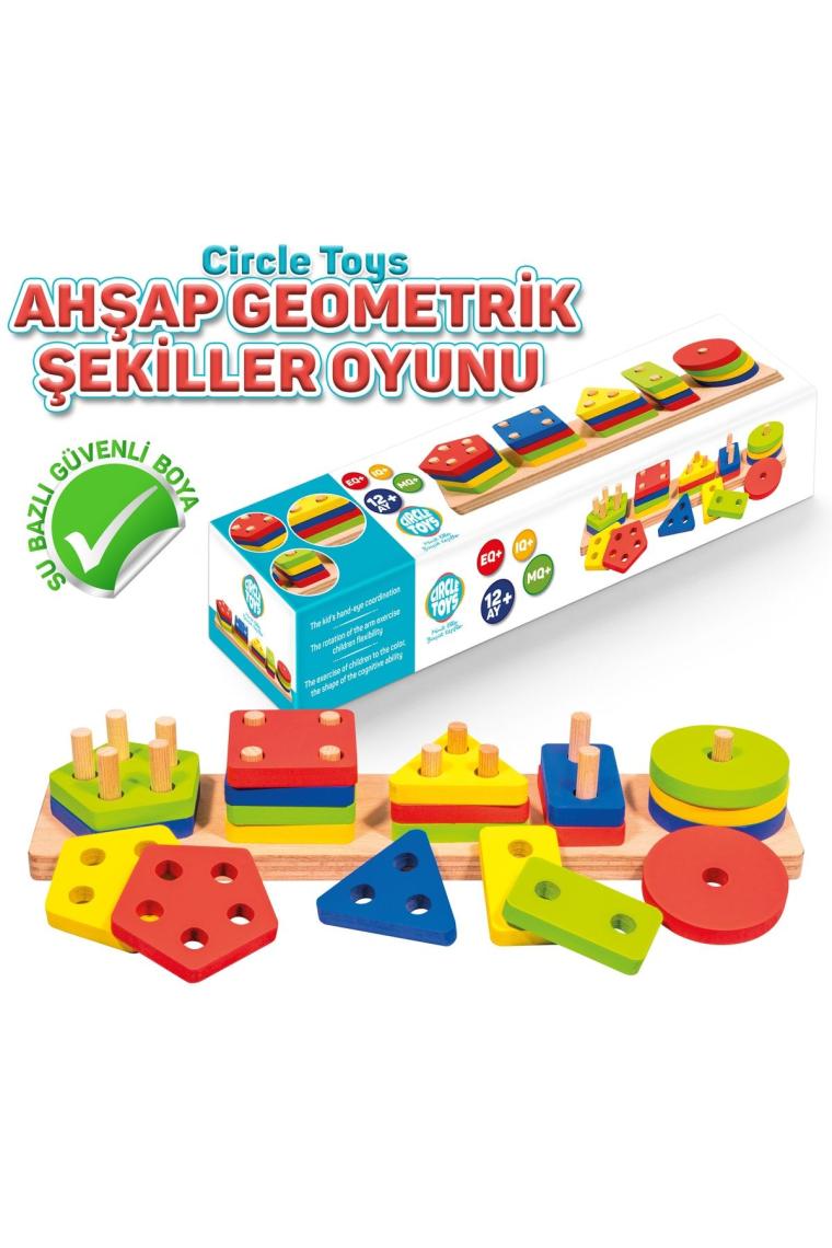 5'li Ahşap Geometrik Şekiller Oyunu