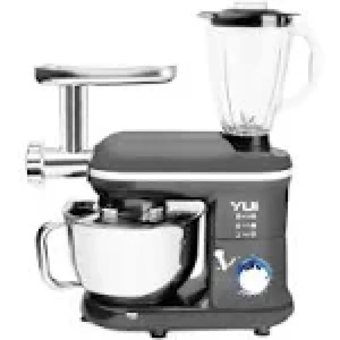 Yui M120 Multi-fonksiyonel 3'ü Bir Arada Stand Mikser Kıyma Setli Ve Blender Özellikli Gri