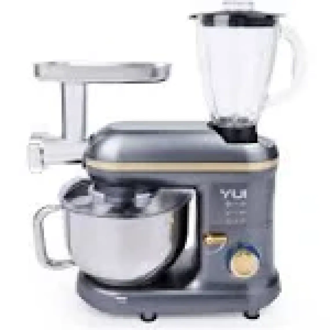 Yui M120 Multi-fonksiyonel 3'ü Bir Arada Stand Mikser Kıyma Setli Ve Blender Özellikli Gri