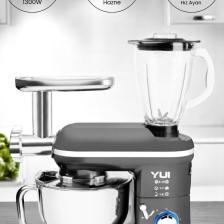 Yui M120 Multi-fonksiyonel 3'ü Bir Arada Stand Mikser Kıyma Setli Ve Blender Özellikli Gri