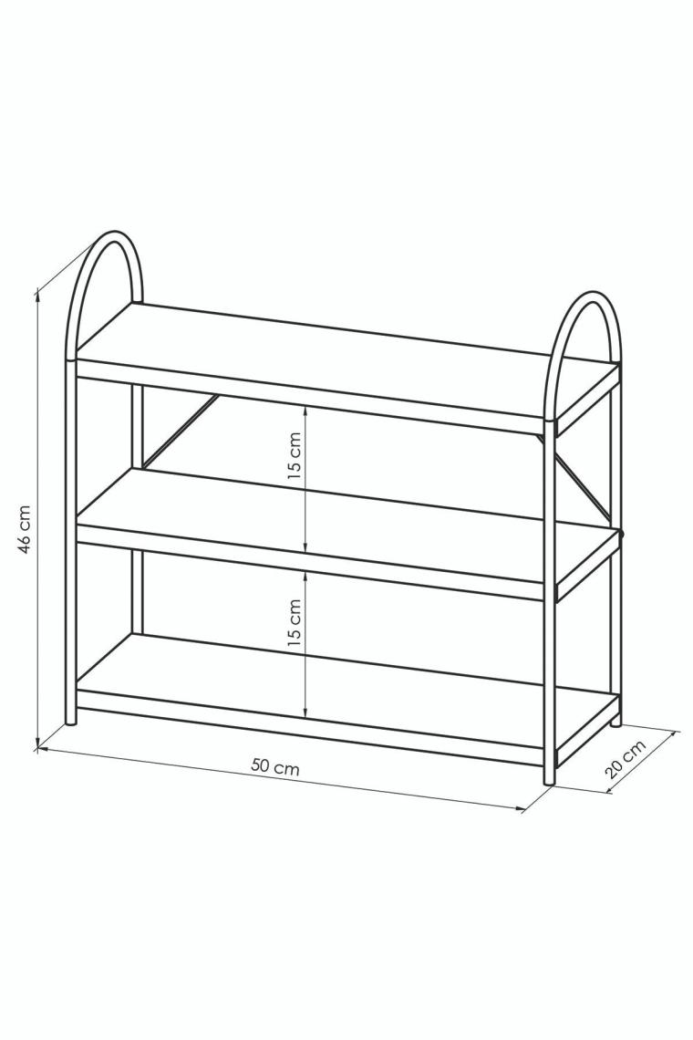 Bello Tezgah Üstü 3'lü Oval Mutfak Rafı Beyaz- Beyaz 50cm