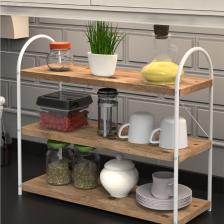 Bello Tezgah Üstü 3'lü Oval Mutfak Rafı Beyaz- Atlantikçam 50cm