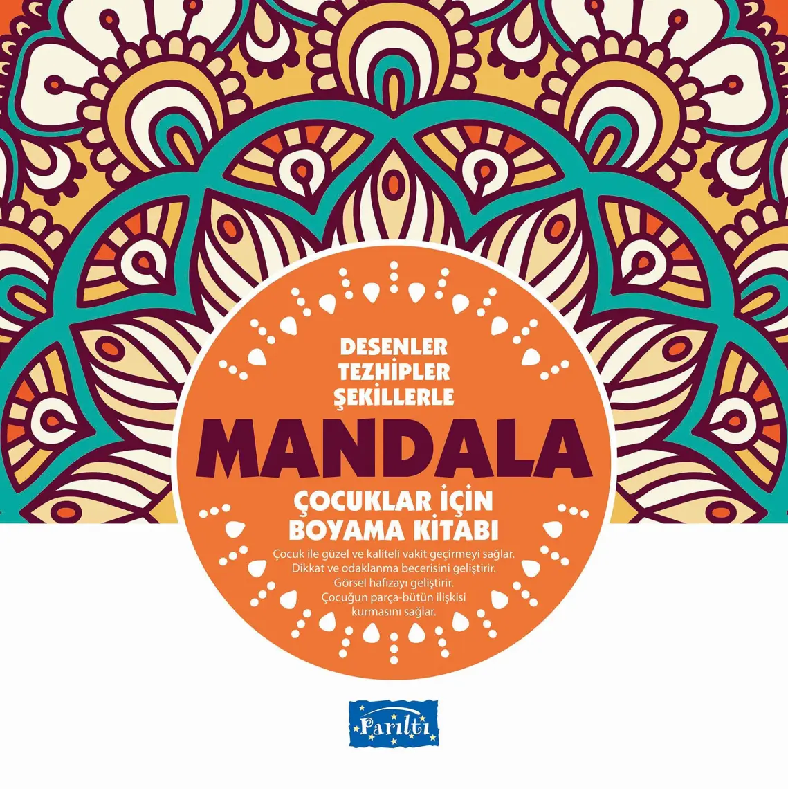 Mandala - Çocuklar İçin Boyama Turuncu Kitap -