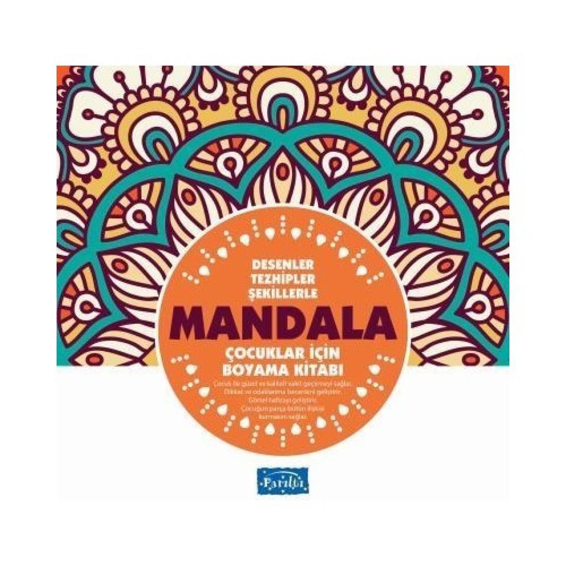 Mandala - Çocuklar İçin Boyama Turuncu Kitap -