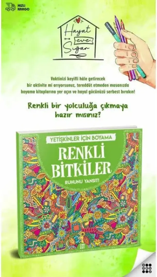 Renkli Bitkiler & Büyükler İçin Boyama