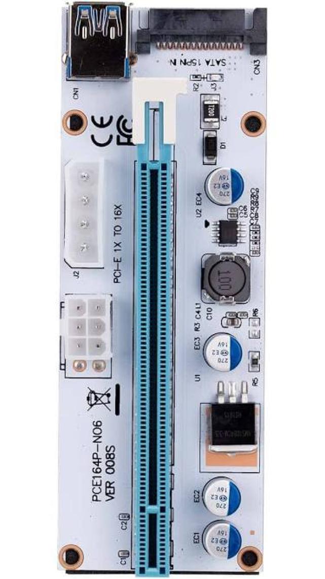 S-Link SL-EX10 Pcı-E 1x To 16X Sata 6pin Bitcoin Riser Ekran Kartı Yükseltici VER008S