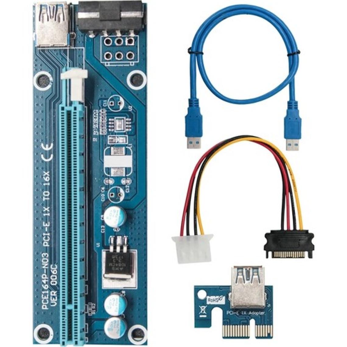 Alfais 4747  Pcı E Express 1x To 16X USB 3.0 Riser Yükseltici Uzatma Kartı
