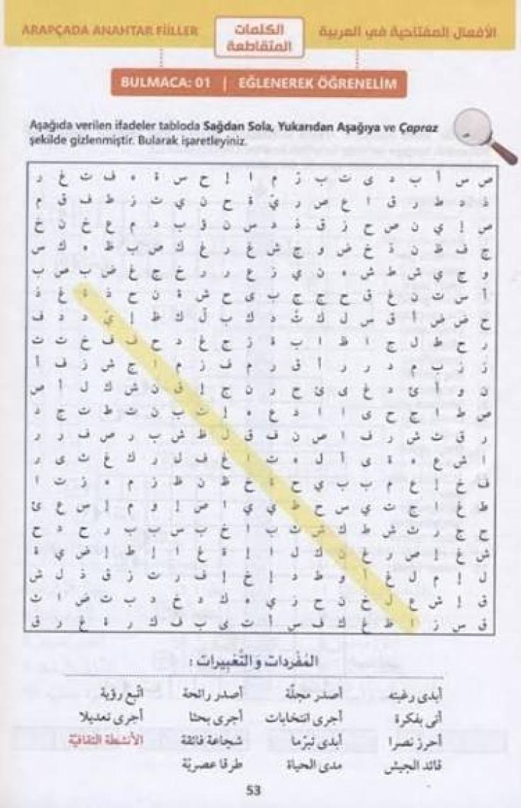 Akdem Yayınları Yaygın Eşdizimleriyle Arapçada Anahtar Fiiller