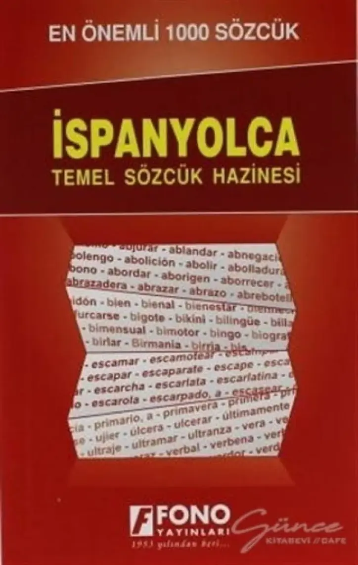 Fono Yayınları Fono En Önemli 1000 Sözcük - İspanyolca Temel Sözcük Hazinesi