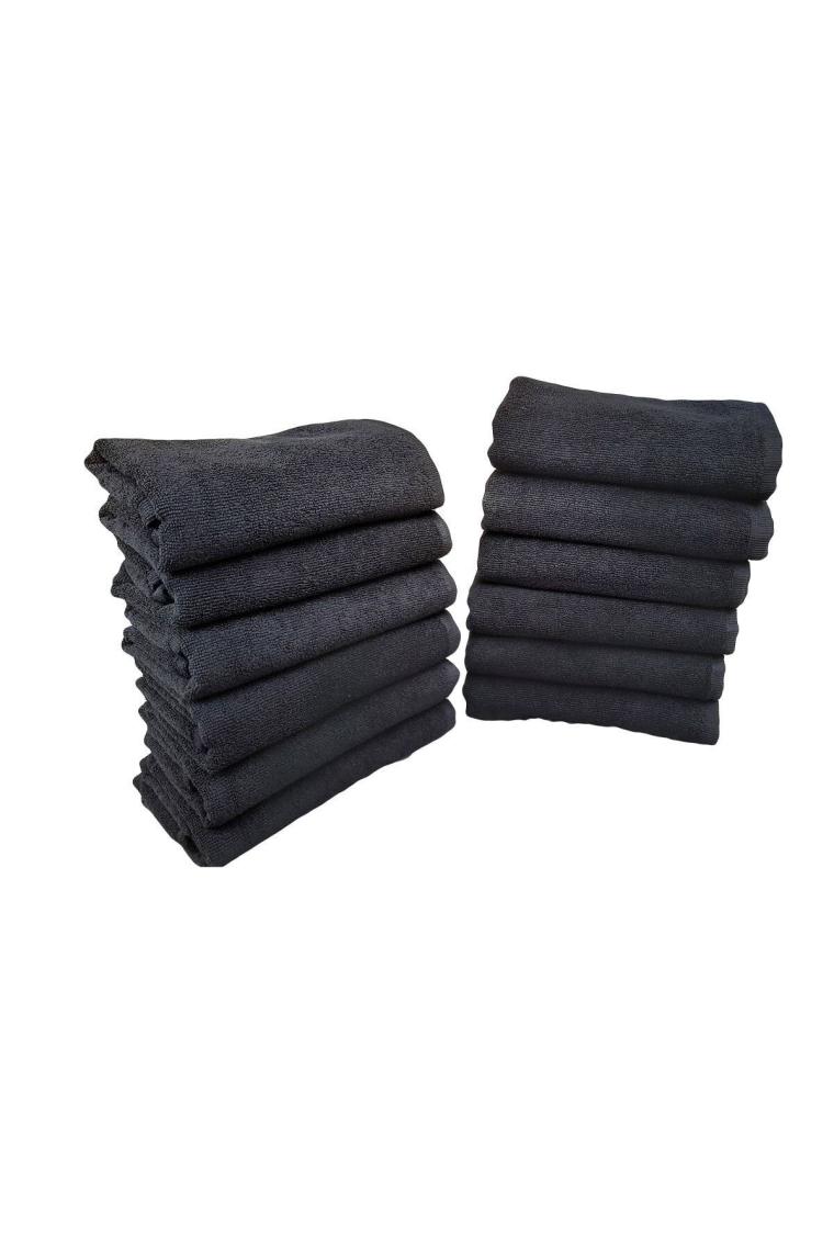 12li Paket Boya Tutmayan Mikrofiber El Yüz Spor Kuaför Havlusu 50x90 Cm