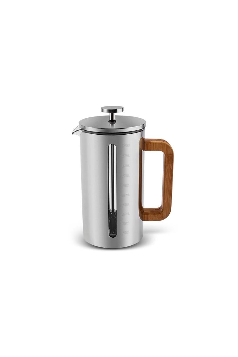 Poly Wood Borosilikat Cam/Çelik French Press 1000 ml