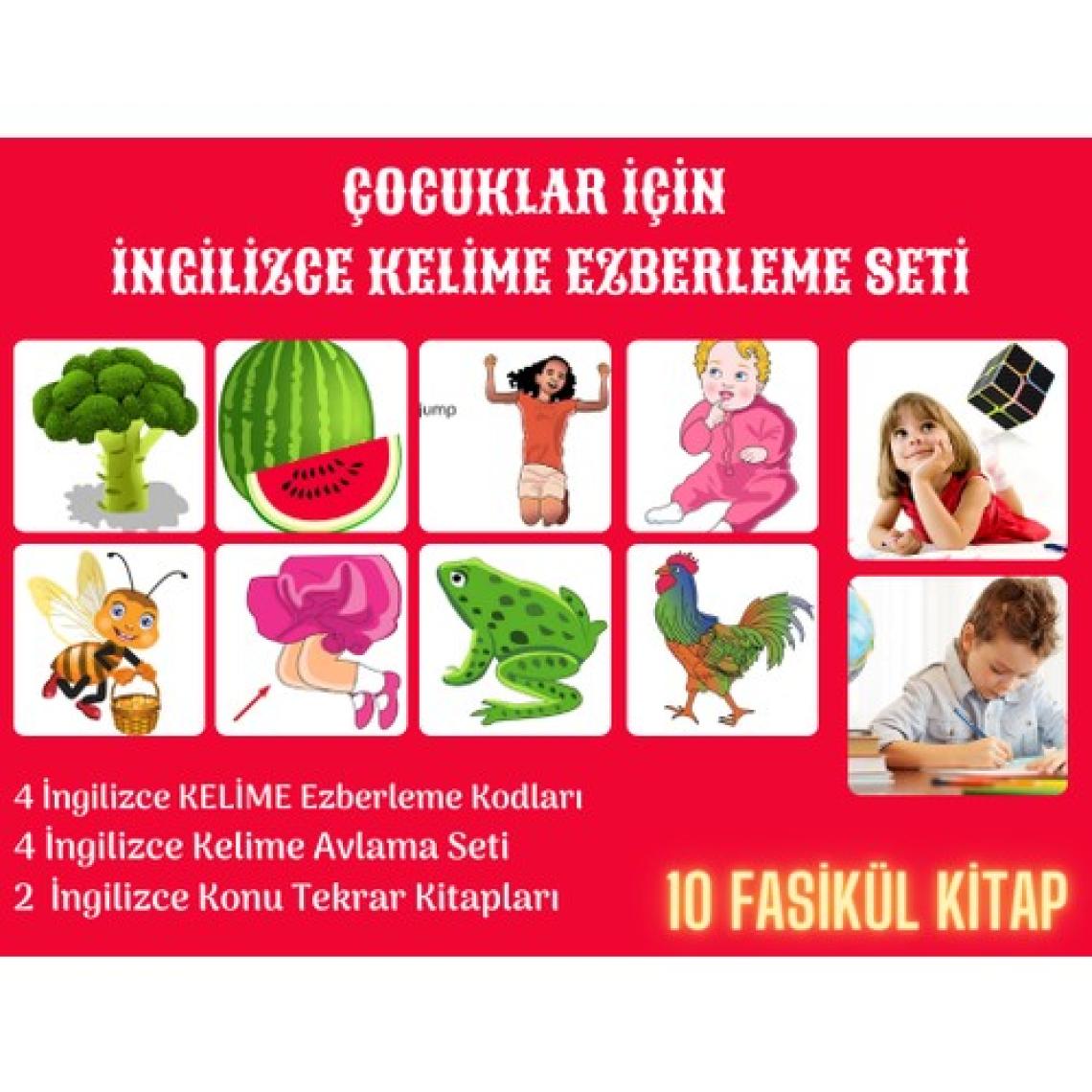 Enine Boyuna Eğitim Çocuklar Için Ingilizce Kelime Ezberleme Seti (10 Fasikül Kitap)