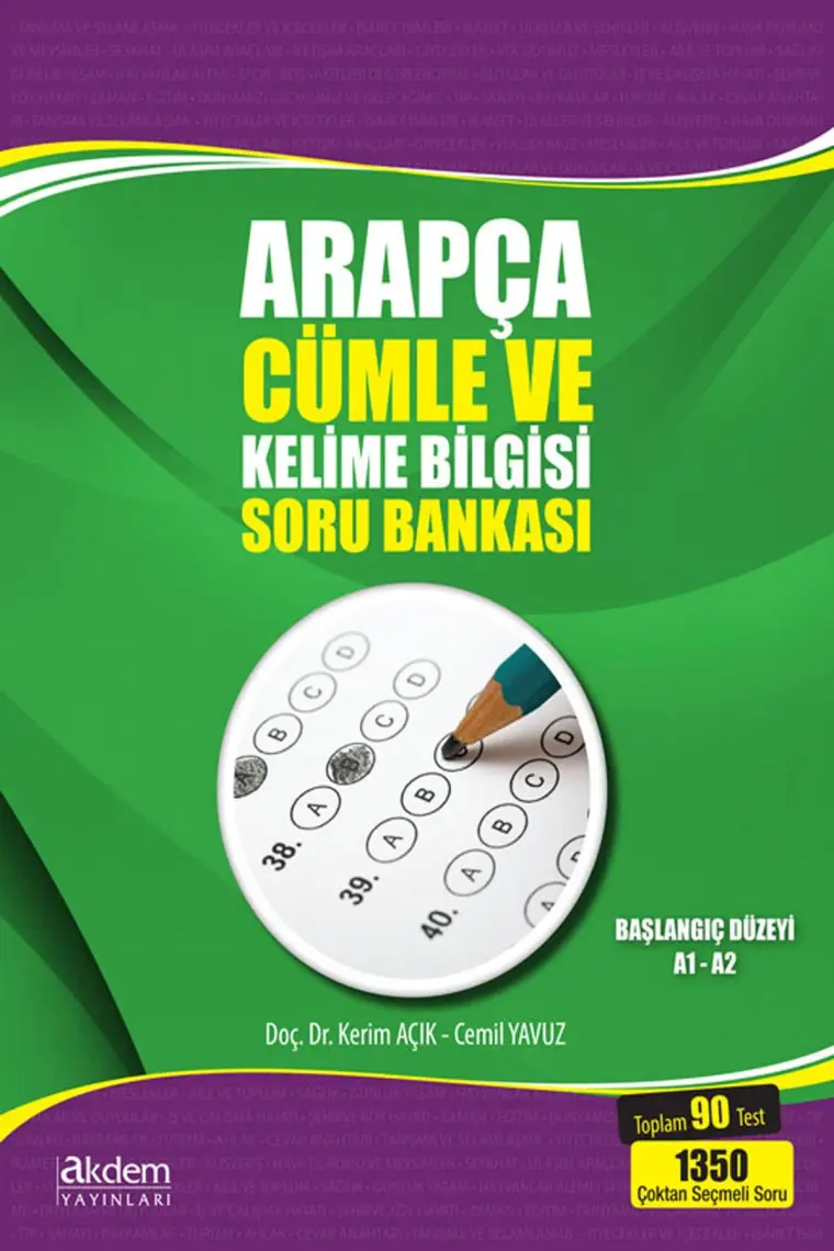 Akdem Yayınları Arapça Cümle ve Kelime Bilgisi Soru Bankası