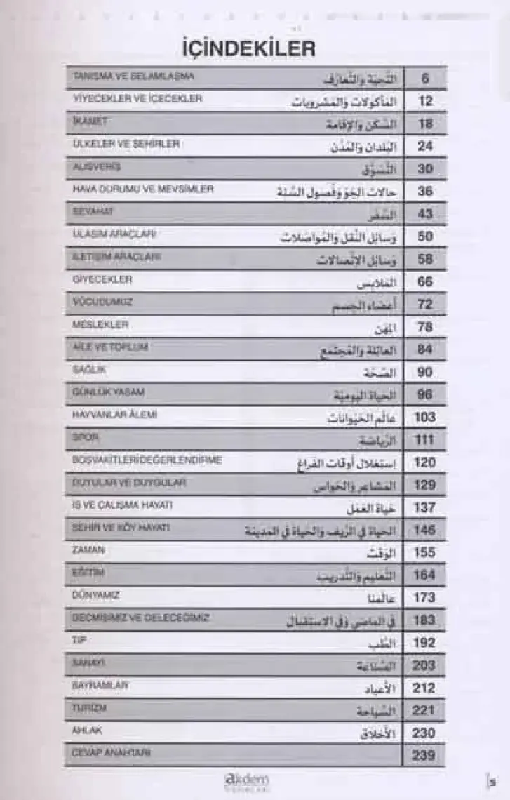Akdem Yayınları Arapça Cümle ve Kelime Bilgisi Soru Bankası