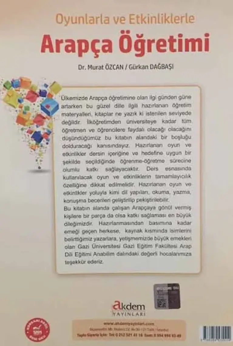 Akdem Yayınları Oyunlarla ve Etkinliklerle Arapça Öğretimi - Gürkan Dağbaşı