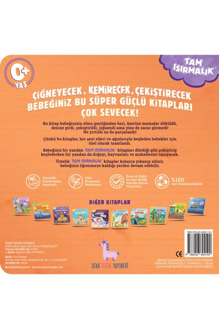 Bebek Hayvanlar Yırtılmayan Yıkanabilir Çiğnenebilir Yırtılmaz Kitap