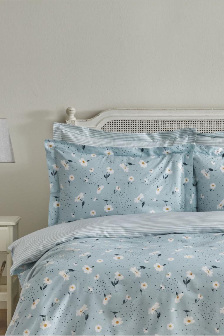 Karaca Home Daisy Mint %100 Pamuk Çift Kişilik Nevresim Takımı