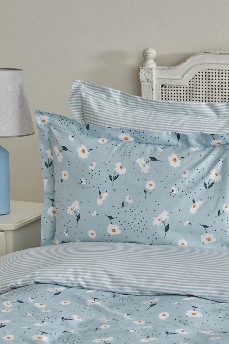 Karaca Home Daisy Mint %100 Pamuk Çift Kişilik Nevresim Takımı