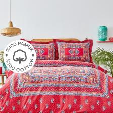 Mihver Pano Kırmızı %100 Pamuk Çift Kişilik Nevresim Takımı