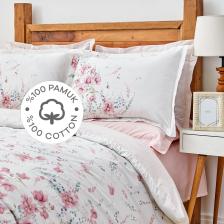 Dalila Pembe %100 Pamuk Çift Kişilik Nevresim Takımı