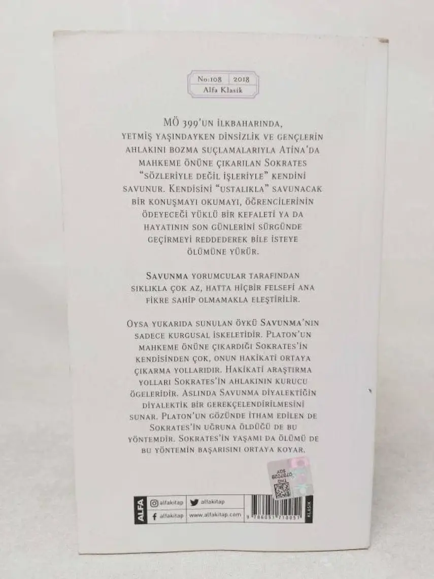 Sokrates’İn Savunması - Eski Yunancadan Çeviren Erman Gören-Platon (Eflatun)