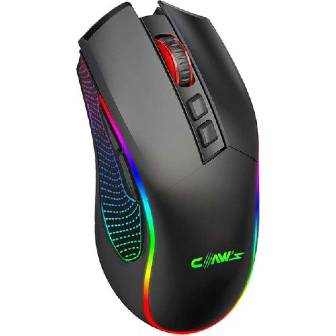 Claw's Crossfire Air V1 Kablosuz 10000 Dpi Pixart PMW3325 Sensör Makro Yazılımlı Chromatic RGB Kablosuz Gaming Mouse - Siyah (2.4 GHz Kablosuz + BT5.1 + Type-C ile Kullanım Desteği)