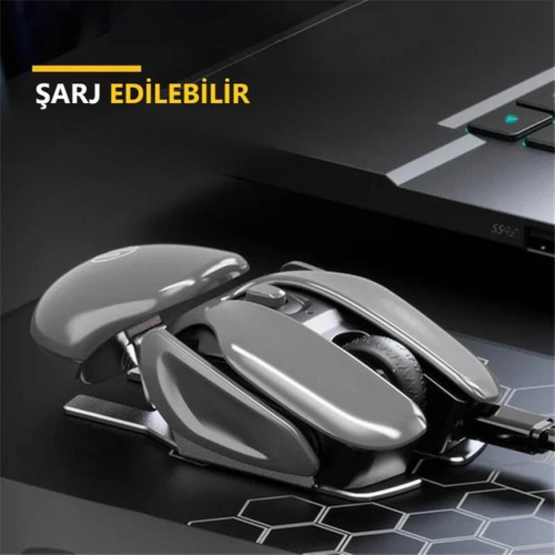 Duhalıne Kablosuz Şarjlı Mouse Modern Tasarım Ergonomik Metal Mouse, 2,4 Ghz Sessiz Tıklama
