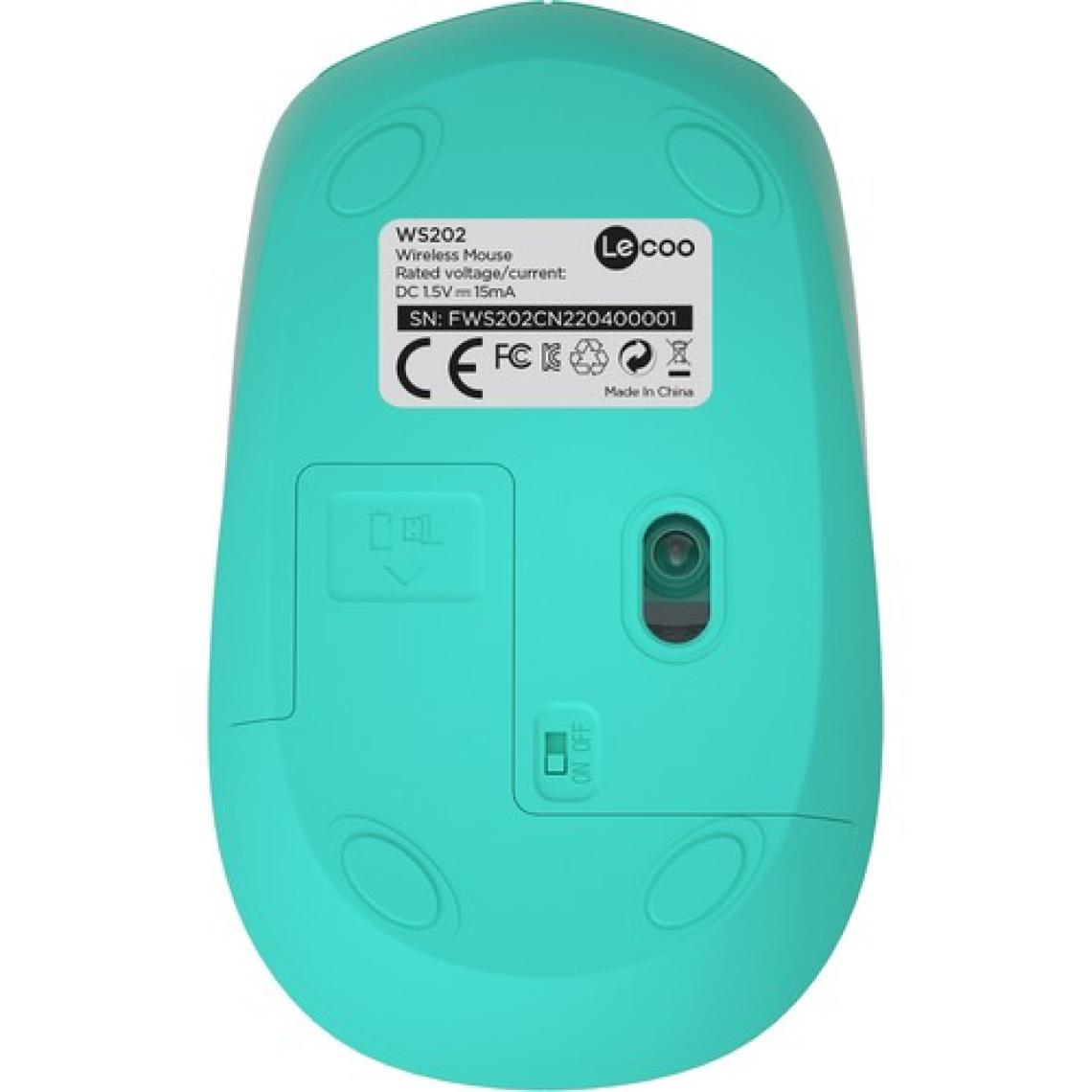 Lecoo WS202 Kablosuz 1200DPI 4 Tuşlu Optik Mouse Turkuaz