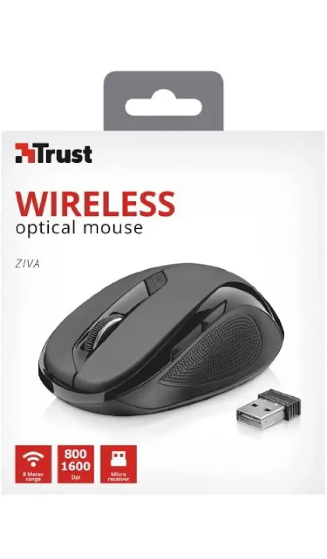 Trust 21949 Ziva Kablosuz Optik Mouse (Siyah)