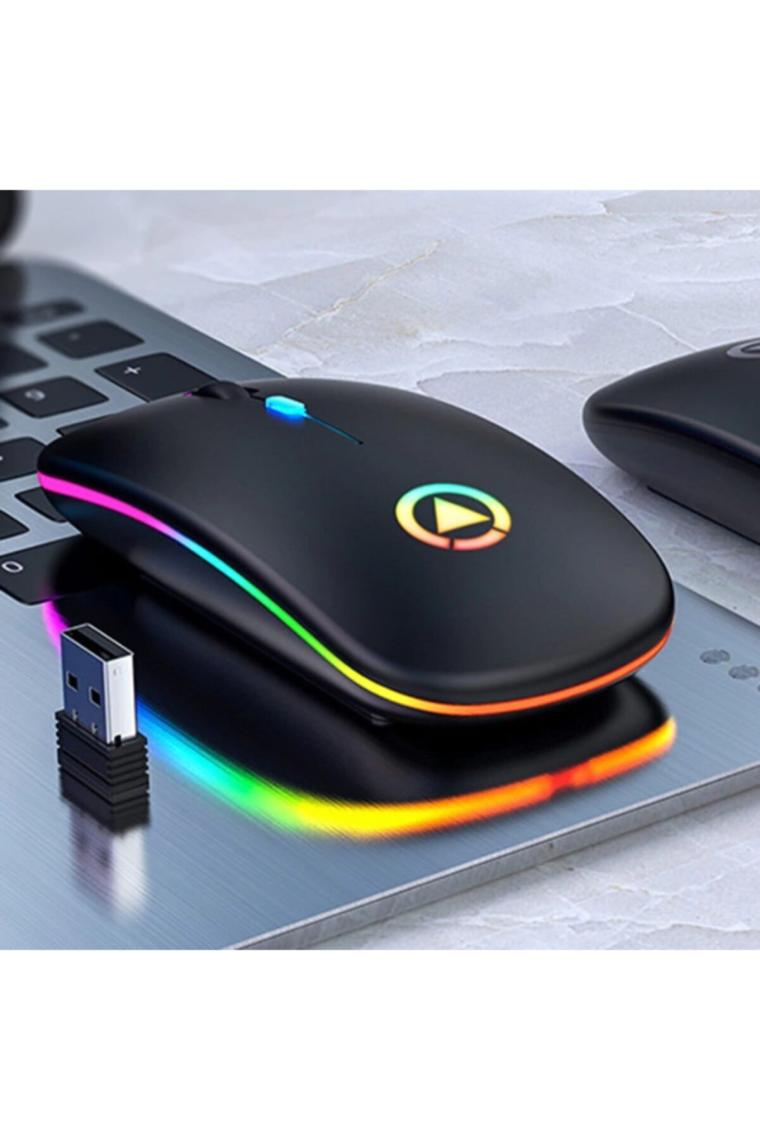Dailytech Şarj Edilebilir Kablosuz LED Işıklı Sessiz Optik Mouse