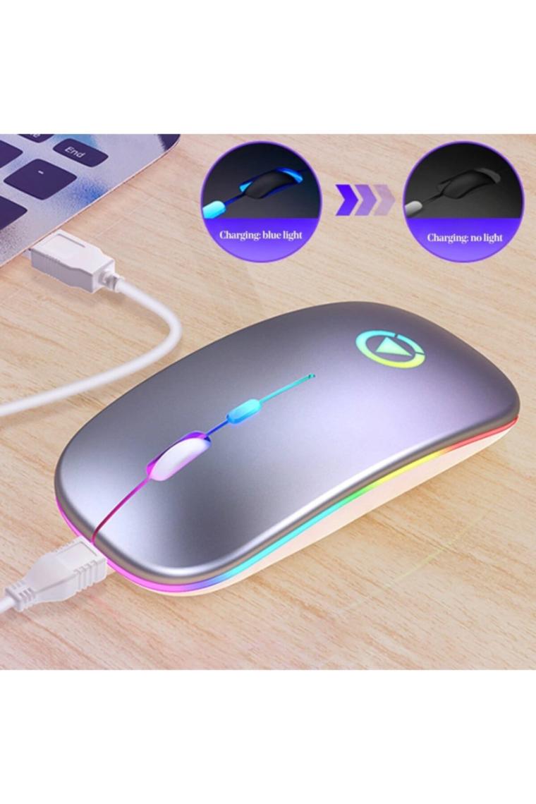 Dailytech Şarj Edilebilir Kablosuz LED Işıklı Sessiz Optik Mouse