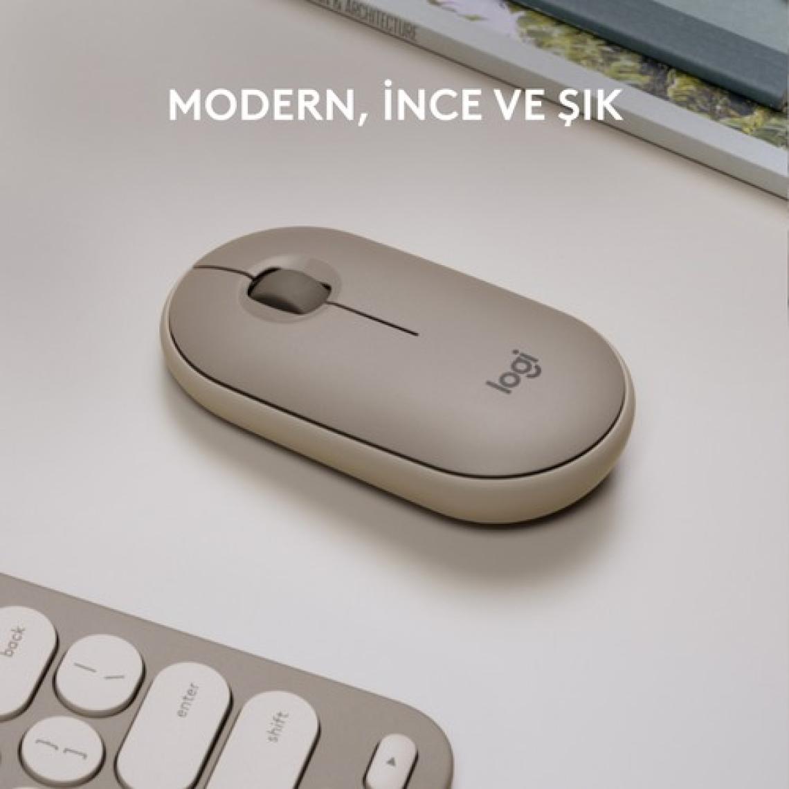 Logitech Pebble M350 910-006751 Bluetooth Optik Mouse Bej