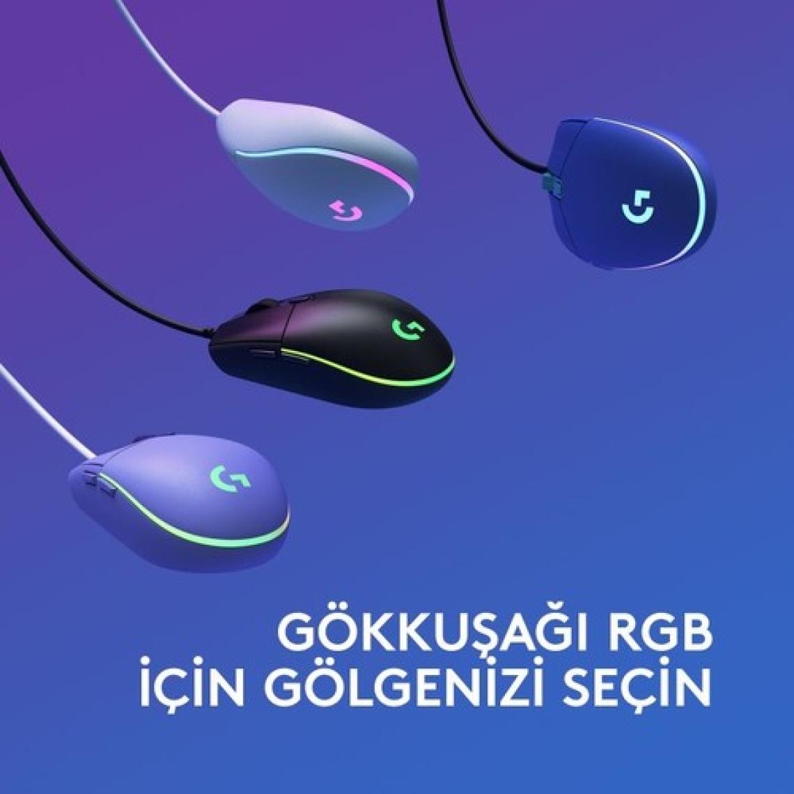 Logitech G102 Lightsync Kablolu Optik Oyuncu Mouse Mavi