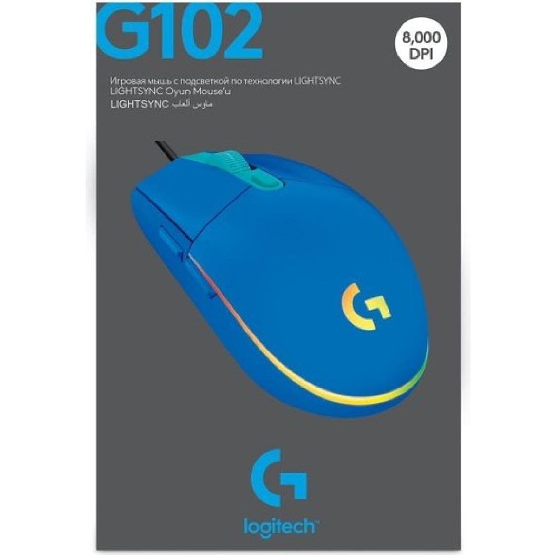 Logitech G102 Lightsync Kablolu Optik Oyuncu Mouse Mavi