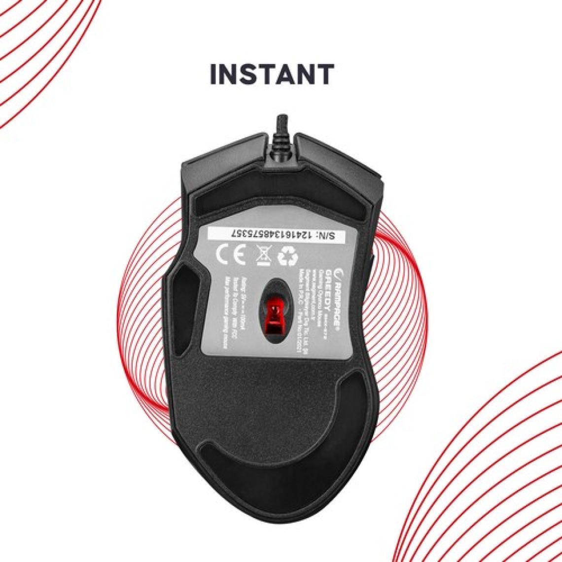Rampage SMX-G72 GREEDY 8 Tuşlu Double Click Real RGB Ledli Makrolu 7200dpi Gaming Oyuncu Mouse